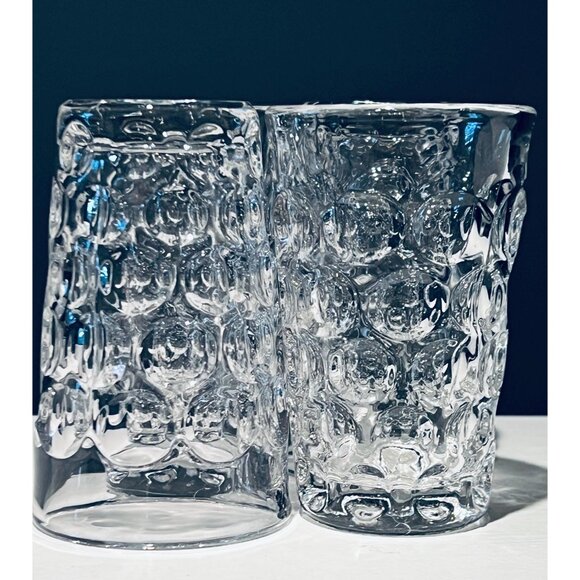Vintage Bubble Glass Tumblers Set of 4 | Mid Century Retro Barware - Picture 6 of 10